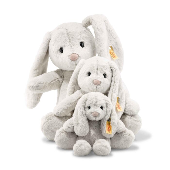 Steiff Hoppie Hase 18 cm hellgrau, Plüschtier Hase mit Schlappohren, Soft Cuddly Friends, flauschiges Stofftier  Kuscheln – Bild 5